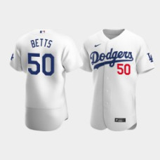 Men's Los Angeles Dodgers #50 Mookie Betts White Authentic Nike Home Player Jersey