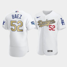 Men's Los Angeles Dodgers Pedro Baez White 2021 Gold Program Authentic Patch Jersey