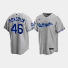 Men's Los Angeles Dodgers Tony Gonsolin Gray 2020 World Series Champions Road Replica Jersey