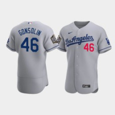 Men's Los Angeles Dodgers Tony Gonsolin Gray 2020 World Series Road Authentic Jersey
