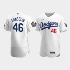 Men's Los Angeles Dodgers Tony Gonsolin White 2020 World Series Home Authentic Jersey
