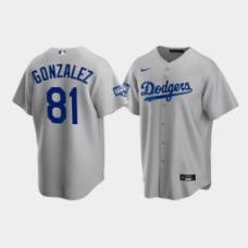 Men's Los Angeles Dodgers Victor Gonzalez Gray 2020 World Series Champions Alternate Replica Jersey