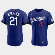 Los Angeles Dodgers Walker Buehler Royal 2021 City Connect Authentic Jersey