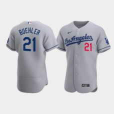 Men's Los Angeles Dodgers #21 Walker Buehler Gray Authentic 2020 Road Jersey
