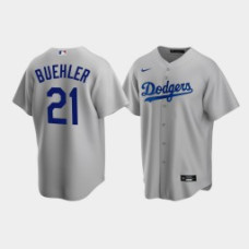 Men's Los Angeles Dodgers #21 Walker Buehler Gray Replica Nike Alternate Jersey