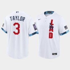 Men Los Angeles Dodgers #3 Chris Taylor White 2021 MLB All-Star Game Replica Jersey