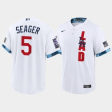Men Los Angeles Dodgers #5 Corey Seager White 2021 MLB All-Star Game Replica Jersey