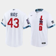 Men Los Angeles Dodgers #43 Edwin Rios White 2021 MLB All-Star Game Replica Jersey
