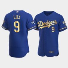Men Los Angeles Dodgers Gavin Lux Royal 2021 Gold Program World Series Champions Jersey
