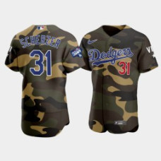 Los Angeles Dodgers Max Scherzer Camo 2021 Armed Forces Day 2021 Trade Authentic Jersey