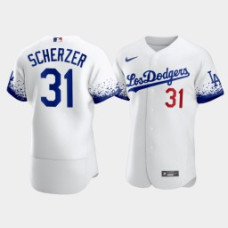 Los Angeles Dodgers Max Scherzer White City Connect Reverse Rare Jersey