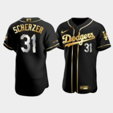 Los Angeles Dodgers Max Scherzer Black Golden Edition 2021 Trade Authentic Jersey