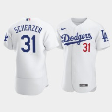 Los Angeles Dodgers Max Scherzer White Home 2021 Trade Authentic Jersey