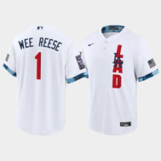 Men Los Angeles Dodgers #1 Pee Wee Reese White 2021 MLB All-Star Game Replica Jersey