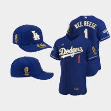 Men Los Angeles Dodgers Pee Wee Reese Royal 7X Champs Trophy Jersey Cap Jersey