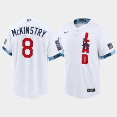 Men Los Angeles Dodgers #8 Zach McKinstry White 2021 MLB All-Star Game Replica Jersey