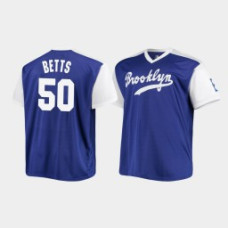 Los Angeles Dodgers #50 Mookie Betts Replica Cooperstown Collection Men's Jersey - Royal White