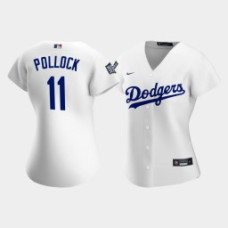 Women's Los Angeles Dodgers A.J. Pollock #11 White 2020 World Series Replica Jersey