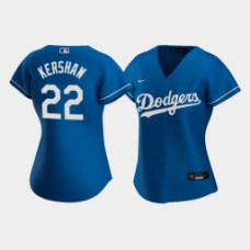 Women's Los Angeles Dodgers Clayton Kershaw #22 Royal Replica Nike 2020 Alternate Jersey
