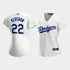 Women's Los Angeles Dodgers Clayton Kershaw #22 White Replica Nike 2020 Home Jersey