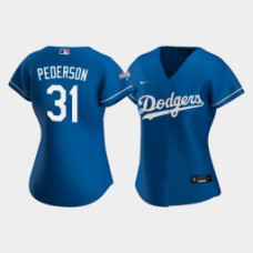 Women's Los Angeles Dodgers Joc Pederson #31 Royal 2020 World Series Champions Replica Jersey