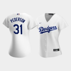 Women's Los Angeles Dodgers Joc Pederson #31 White Replica Nike 2020 Home Jersey