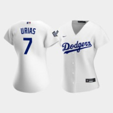 Women's Los Angeles Dodgers Julio Urias #7 White 2020 World Series Replica Jersey
