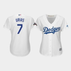 Women's Los Angeles Dodgers #7 Julio Urias 2019 Postseason White Official Home Cool Base Jersey