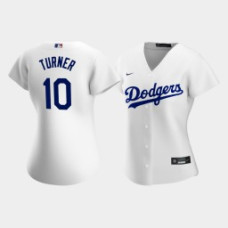 Women's Los Angeles Dodgers Justin Turner #10 White Replica Nike 2020 Home Jersey
