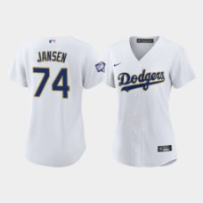 Women's Los Angeles Dodgers Kenley Jansen #74 White 2021 Gold Program Replica Jersey