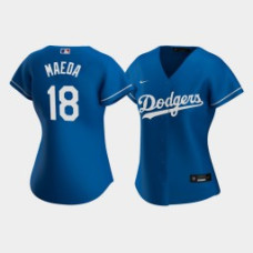 Women's Los Angeles Dodgers Kenta Maeda #18 Royal Replica Nike 2020 Alternate Jersey