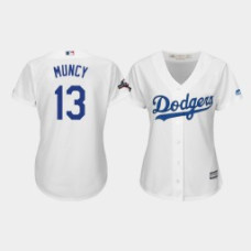 Women's Los Angeles Dodgers #13 Max Muncy 2019 Postseason White Official Home Cool Base Jersey