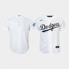 Youth Los Angeles Dodgers White 2021 Gold Program Replica Jersey