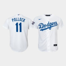 Youth Los Angeles Dodgers A.J. Pollock #11 White 2020 World Series Champions Nike Home Replica Player Jersey