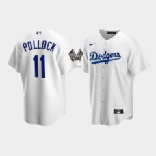 Youth Los Angeles Dodgers A.J. Pollock #11 White 2020 World Series Replica Jersey