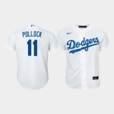 Youth Los Angeles Dodgers A.J. Pollock #11 White Replica Home Jersey