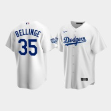 Youth Los Angeles Dodgers Cody Bellinger #35 White 2020 World Series Champions Home Replica Jersey