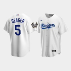 Youth Los Angeles Dodgers Corey Seager #5 White 2020 World Series Replica Jersey