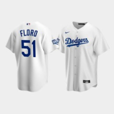 Youth Los Angeles Dodgers Dylan Floro #51 White 2020 World Series Champions Home Replica Jersey