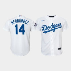 Youth Los Angeles Dodgers Enrique Hernandez #14 White 2020 World Series Champions Nike Home Replica Player Jersey