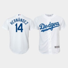 Youth Los Angeles Dodgers Enrique Hernandez #14 White Cool Base Home Home Replica Jersey