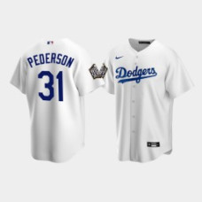 Youth Los Angeles Dodgers Joc Pederson #31 White 2020 World Series Replica Jersey