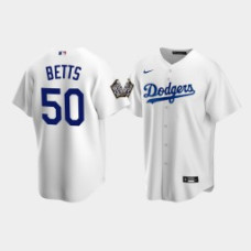 Youth Los Angeles Dodgers Mookie Betts #50 White 2020 World Series Replica Jersey