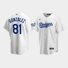 Youth Los Angeles Dodgers Victor Gonzalez #81 White 2020 World Series Champions Home Replica Jersey