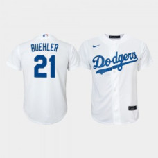 Youth Los Angeles Dodgers Walker Buehler #21 White Replica Home Jersey